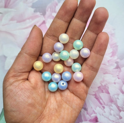 Texture Metallic shade Beads 8mm, 10mm, 12mm