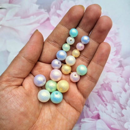 Texture Metallic shade Beads 8mm, 10mm, 12mm