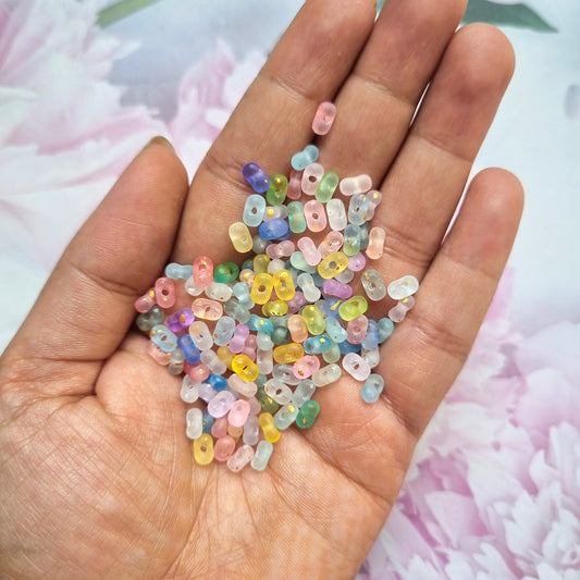 Acrylic Golden Foil Peanut Beads