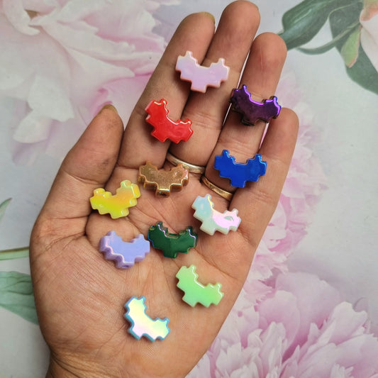 Premium Acrylic Pixel Heart Beads