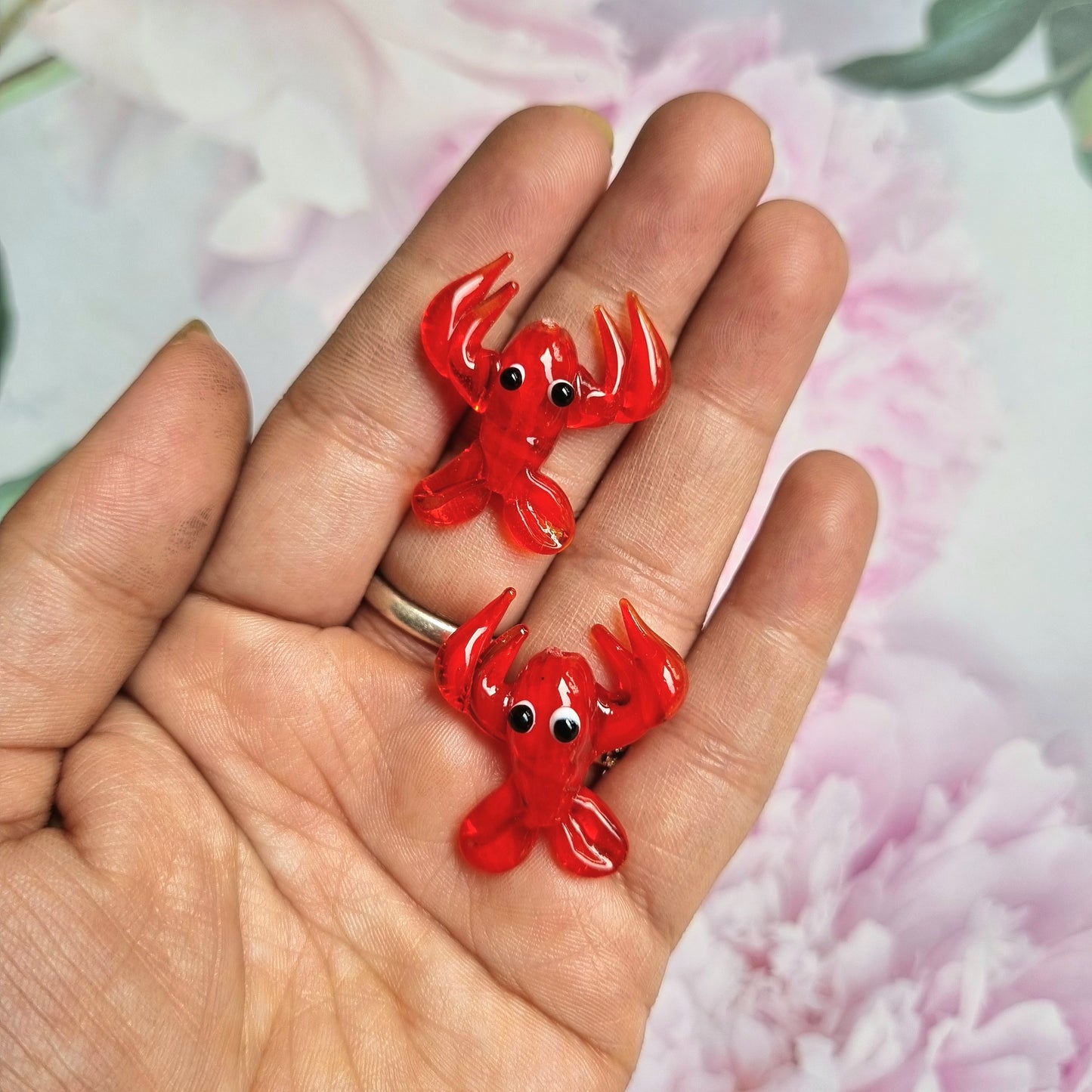 Glass Lampwork Beads - Shrimp