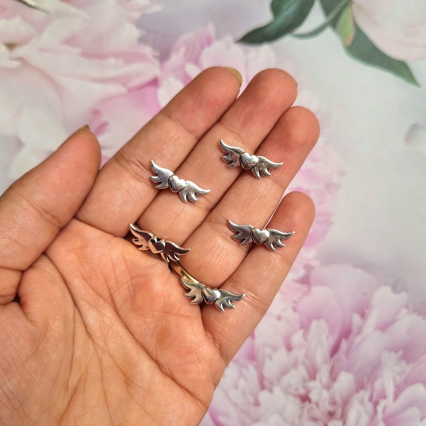 Metal Charms - Heart Wings