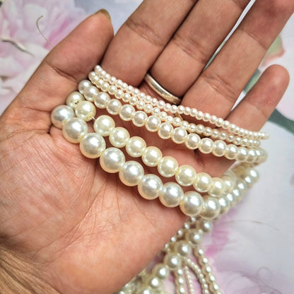 Glass Pearl Beads (Ivory Colour)