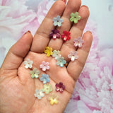 Acrylic Glitter Flower Caps