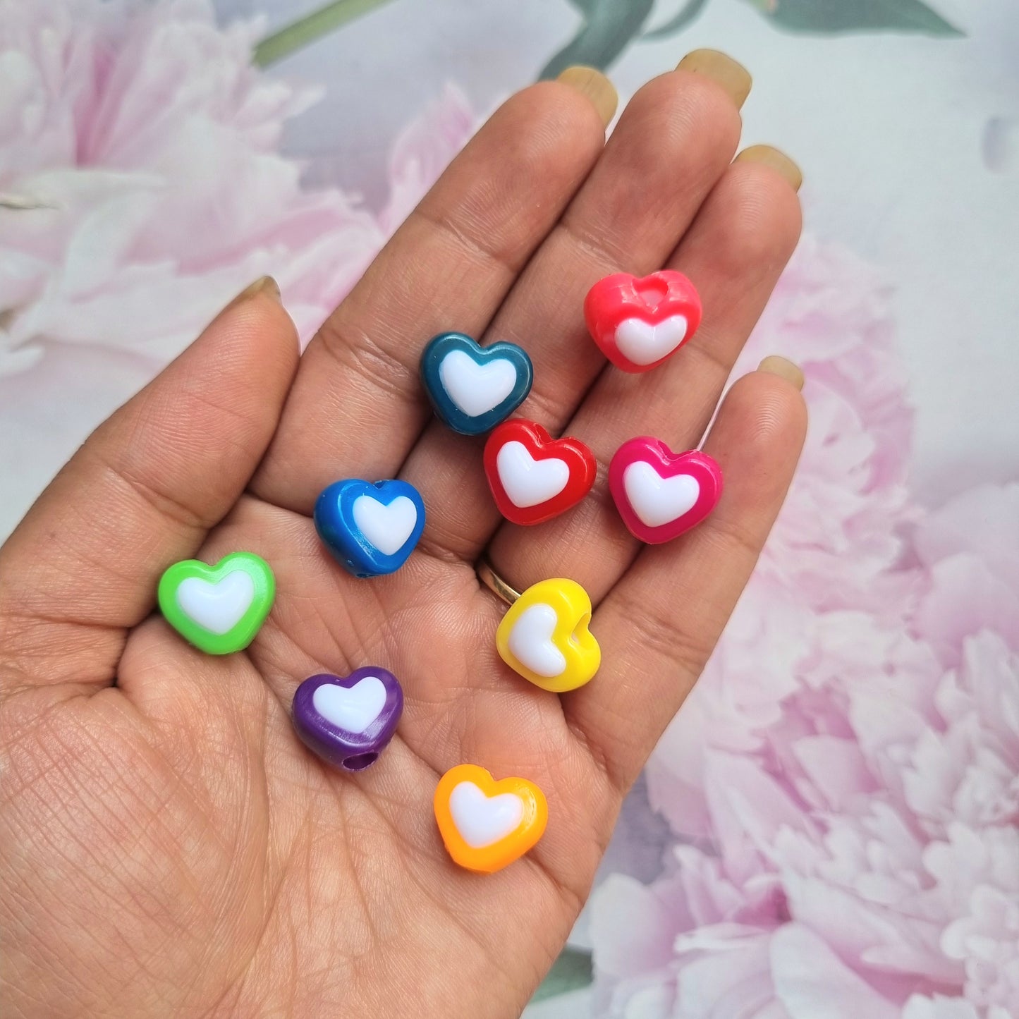 Acrylic Heart Beads