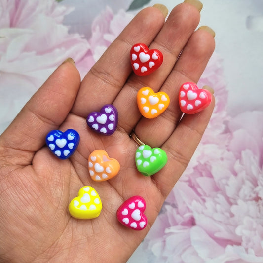 Acrylic Heart Beads