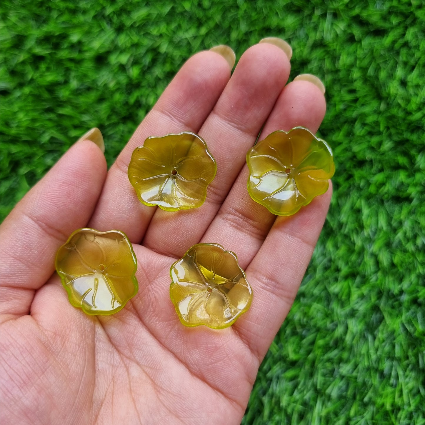 Glass Lotus Leaf Beads