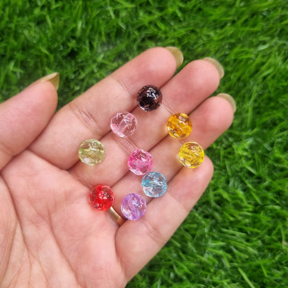 Acrylic Colorful Round Star Beads