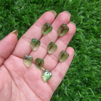 Glass Dual tone Leaf Beads