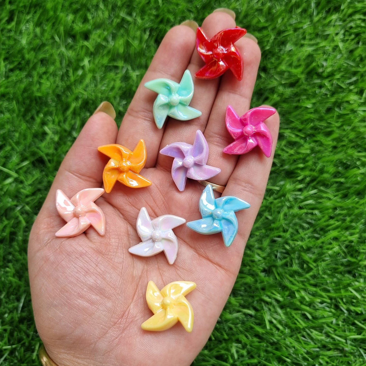 UV Plated Acrylic Windmill Beads