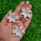Acrylic Pearlish Flower Caps