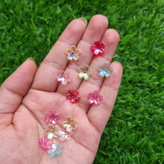 Acrylic Colorful Transparent Flower Caps