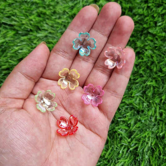 Acrylic Colorful Transparent Flower Caps