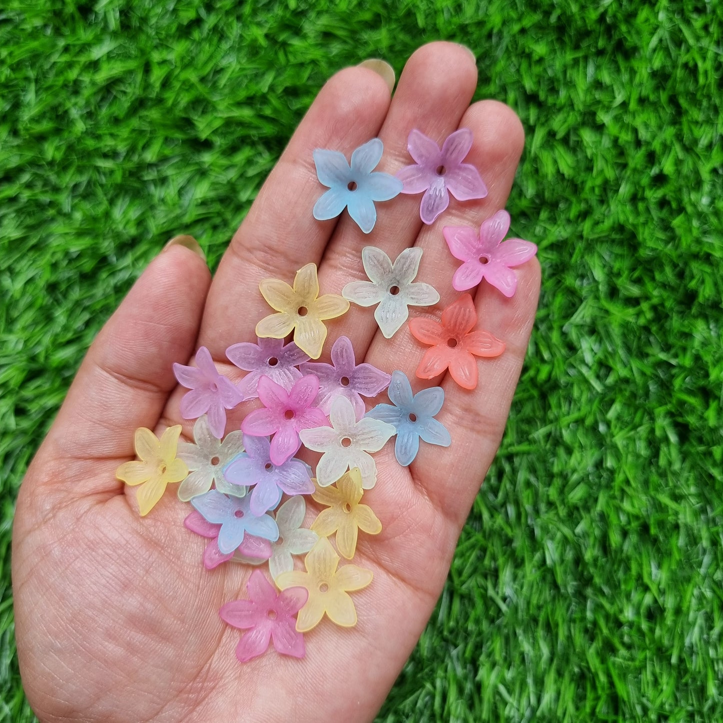Acrylic Frost pastel Flower Caps
