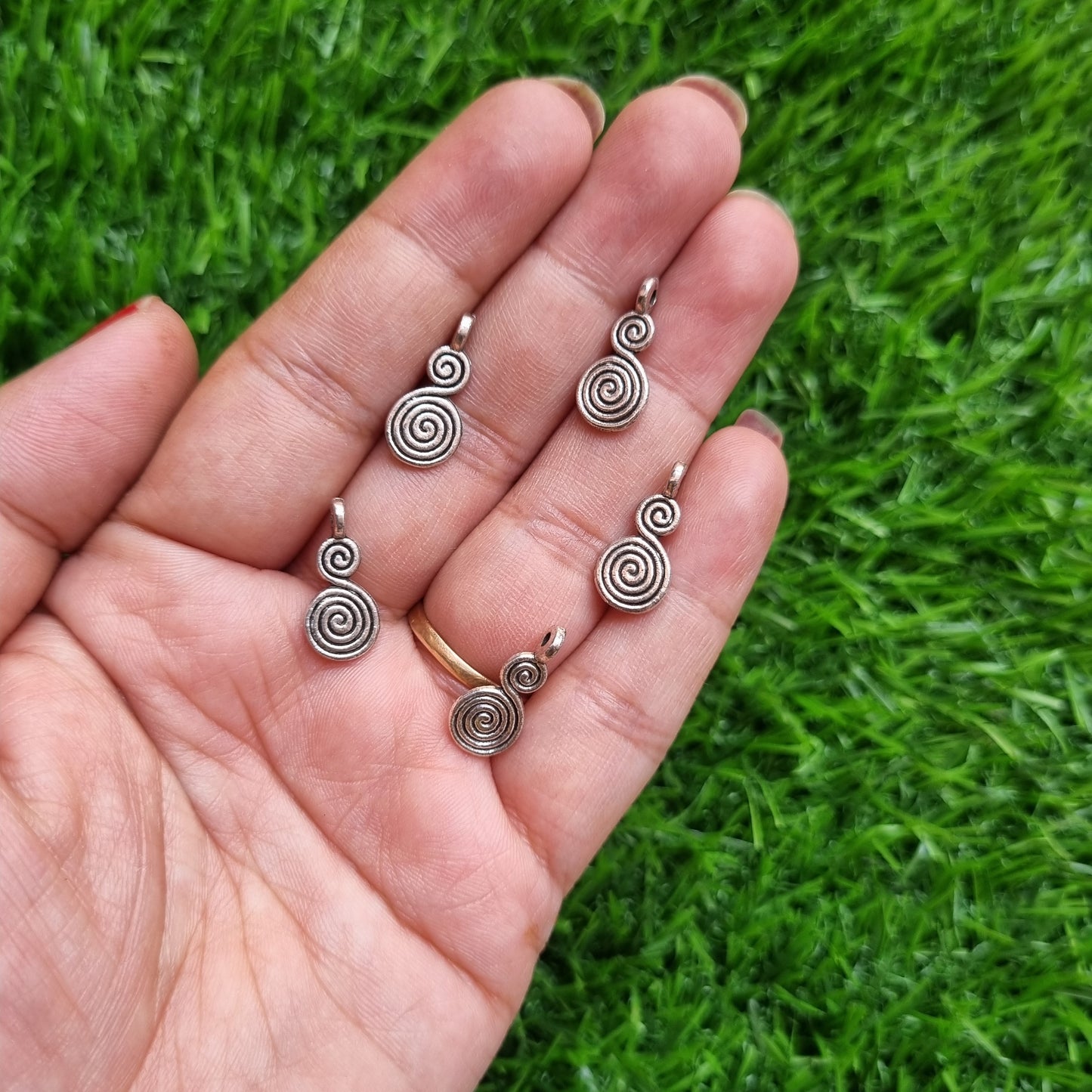Metal Charm - Double Spiral