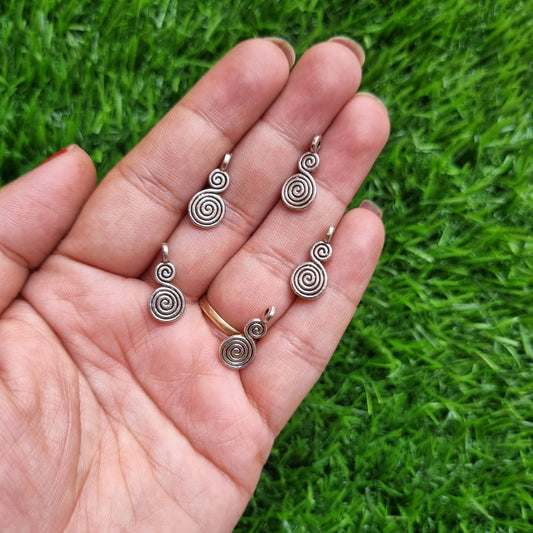 Metal Charm - Double Spiral