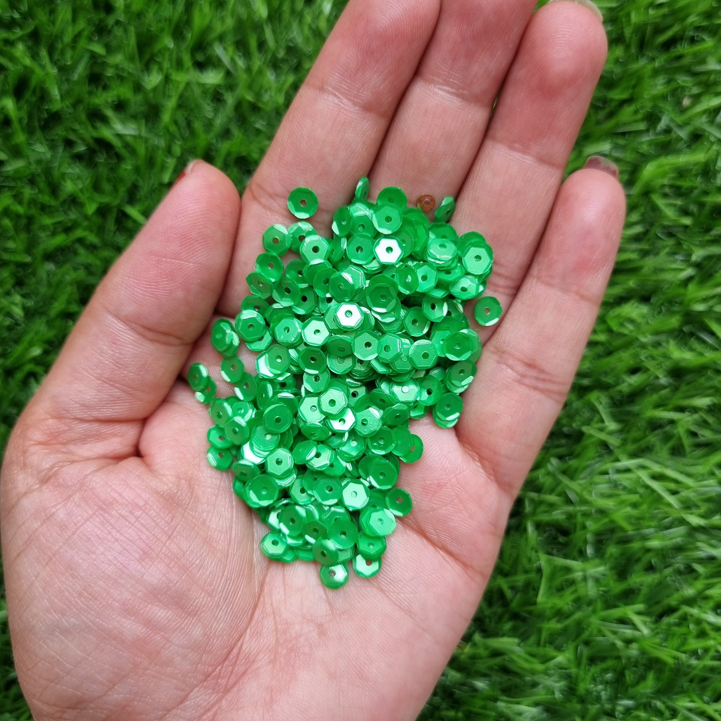French Cut Green Sequins