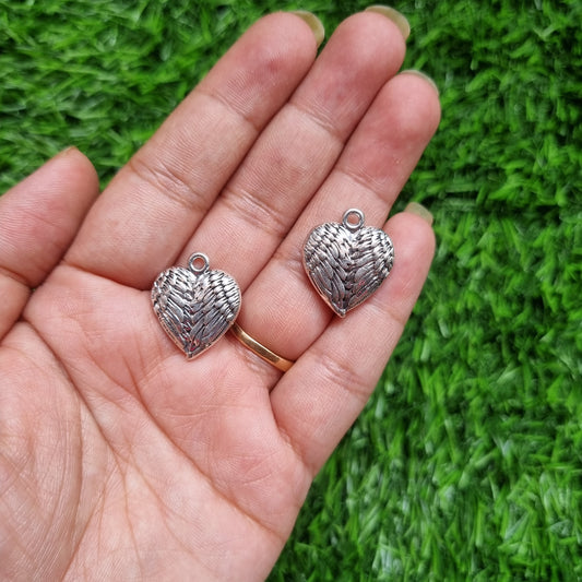 Metal Charm- Heart with Wing