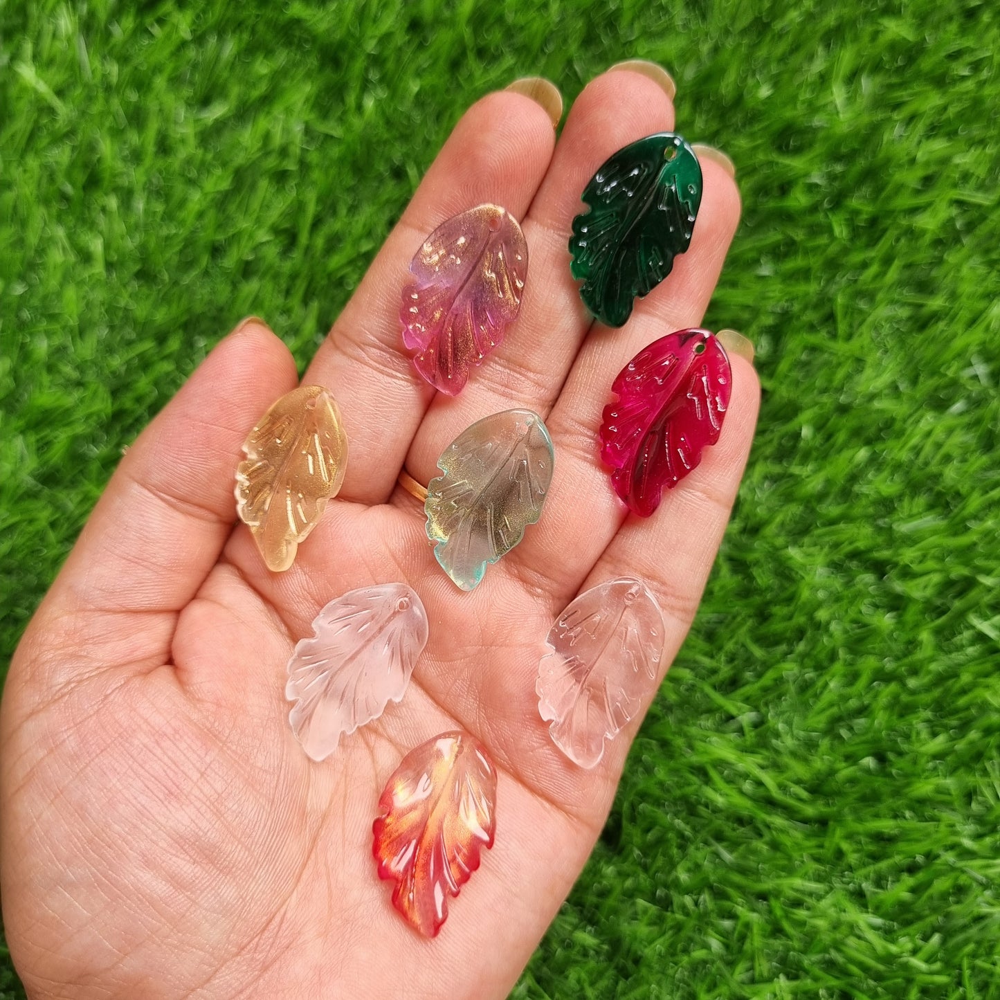 Glass Beads - Feather Leaf