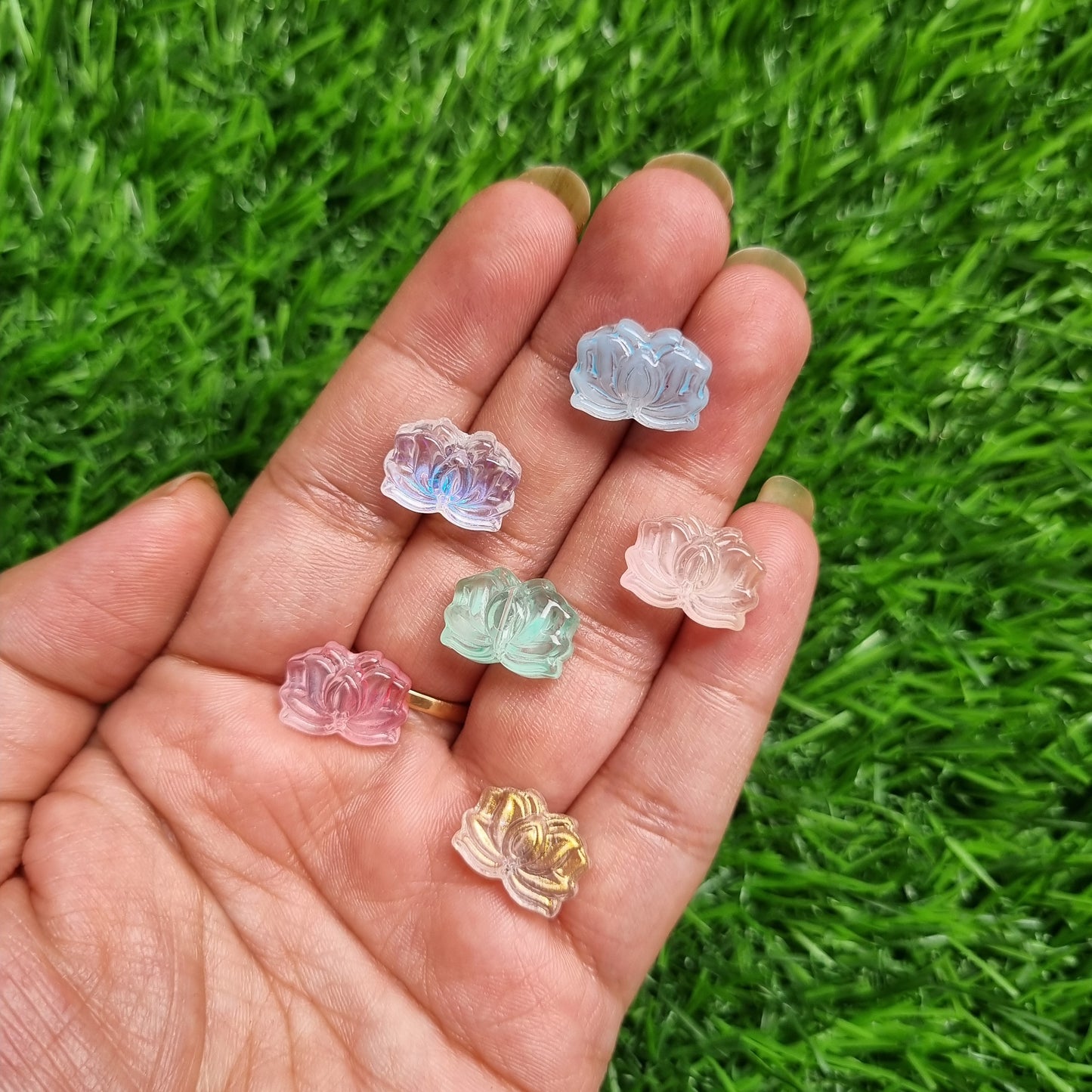 Glass Beads - Lotus Flower