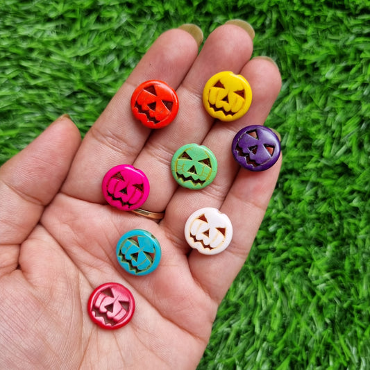 Synthetic Turquoise Beads - Halloween Pumpkin