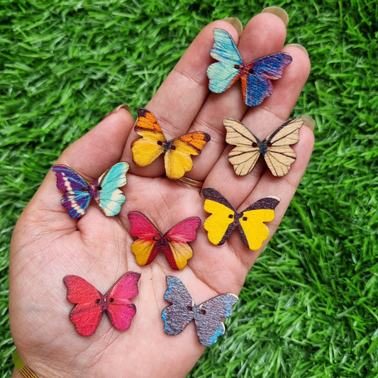 Wooden Button - Butterfly