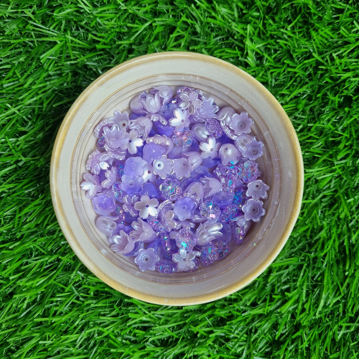 Glass and Acrylic Beads - 4 types Flowers