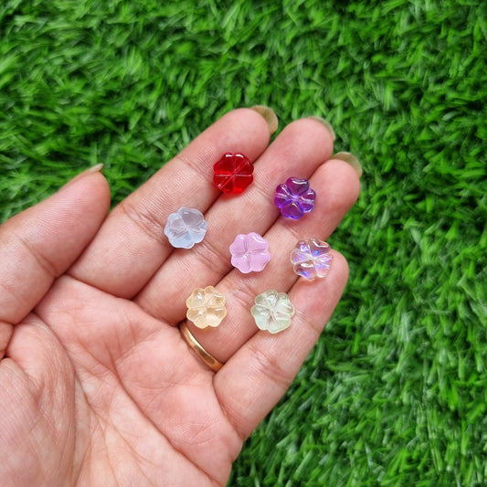 Glass Beads - Colorful Clover Flower