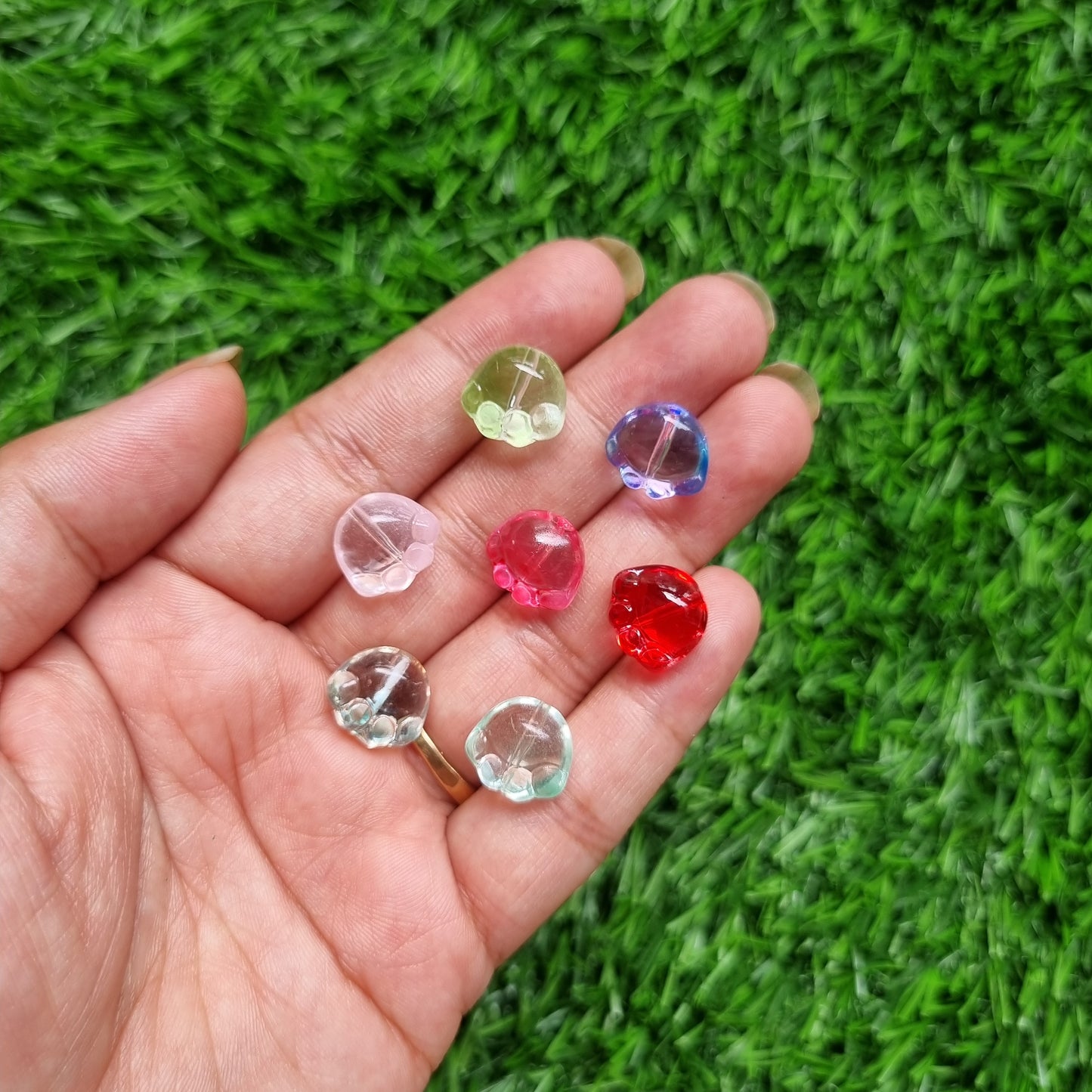 Glass Beads - Cat Paw Prints