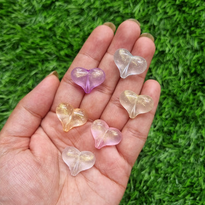 Acrylic Luminous Puffy Heart Beads