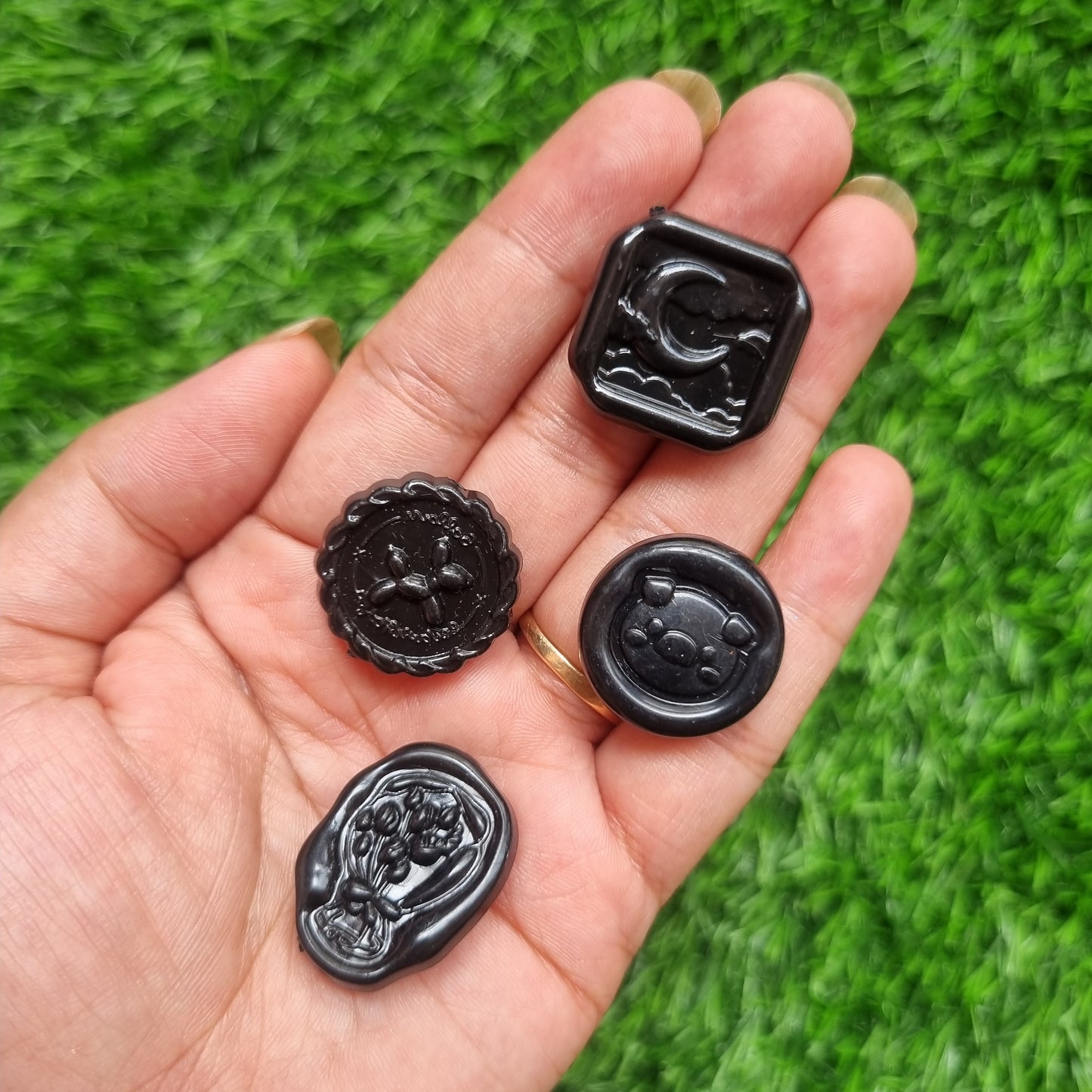 Acrylic Black Tile Bead