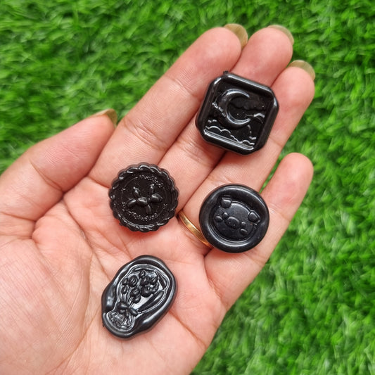 Acrylic Black Tile Bead