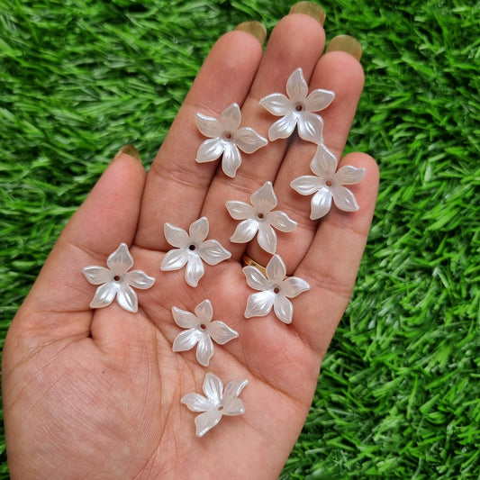Acrylic Beads - Pearlish Flower Caps