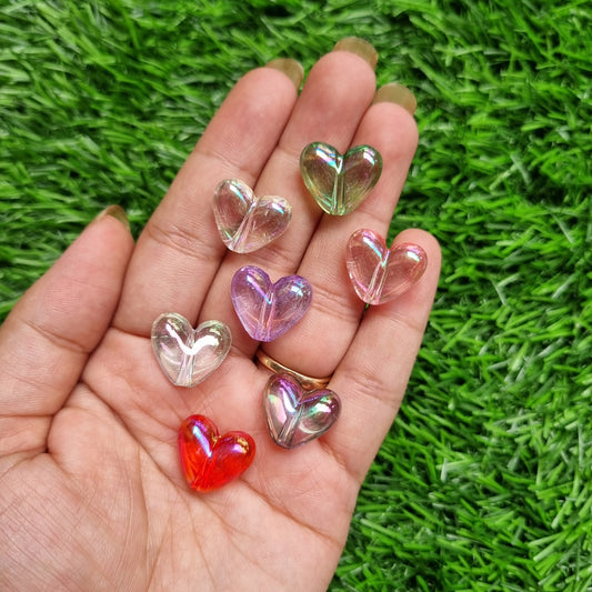 Acrylic Beads - Shiny Heart