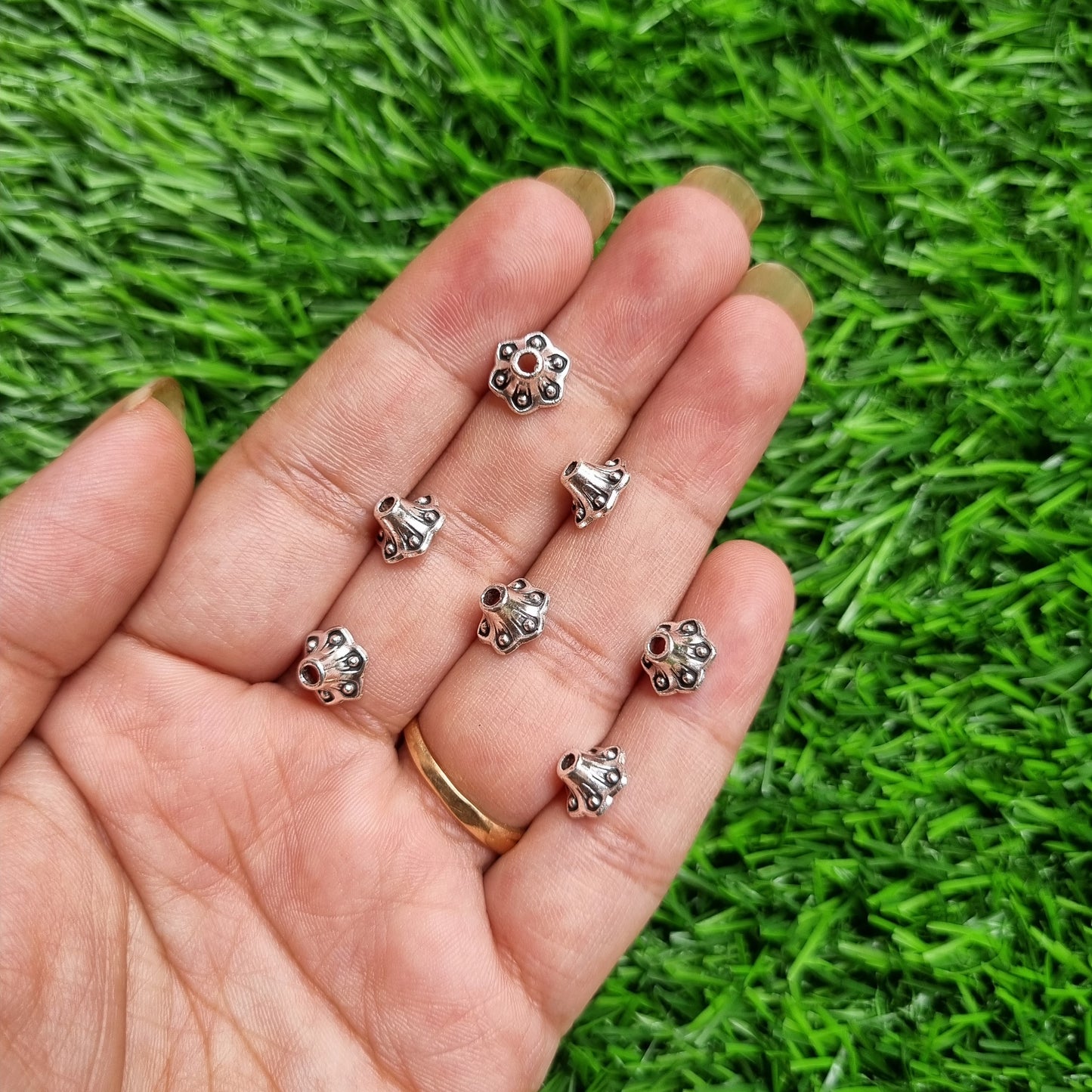 Metal Charms - Flower Caps