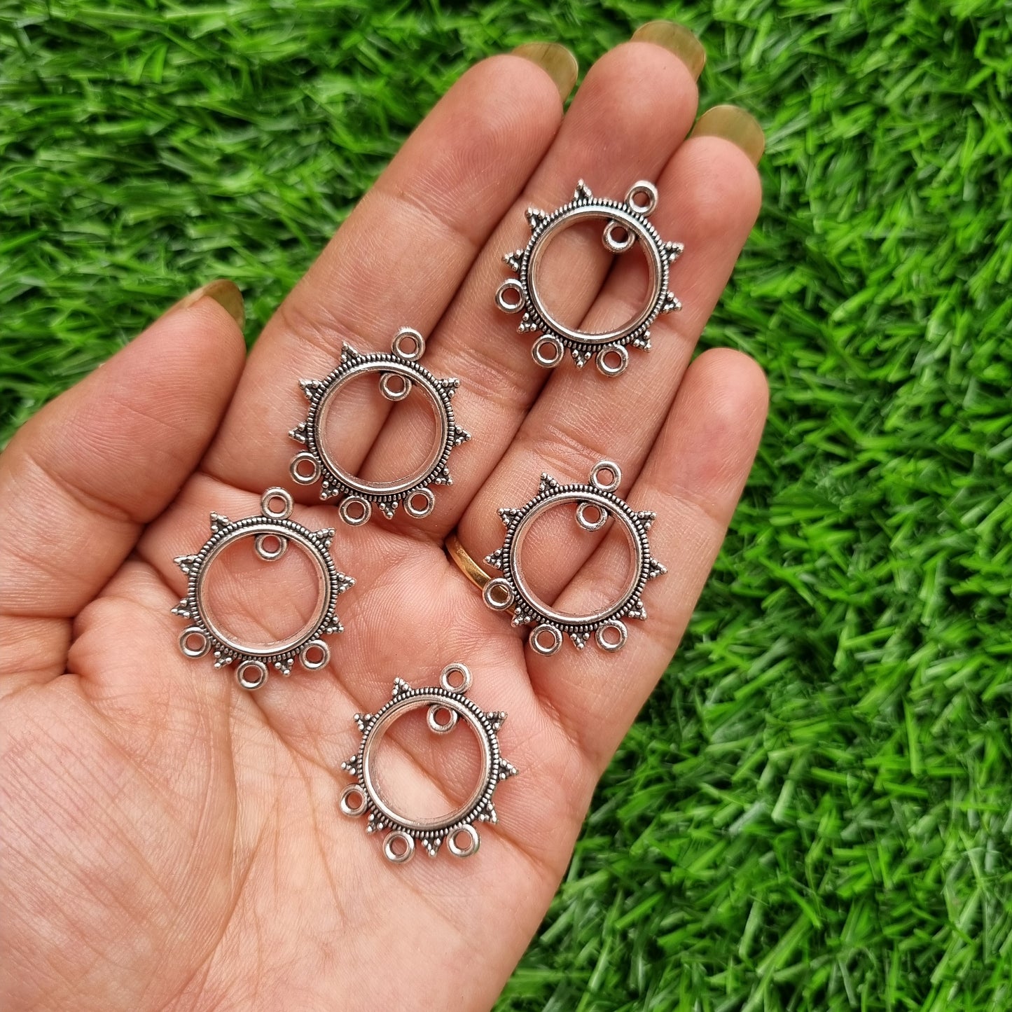 Metal Charm - Circle Earring Connector