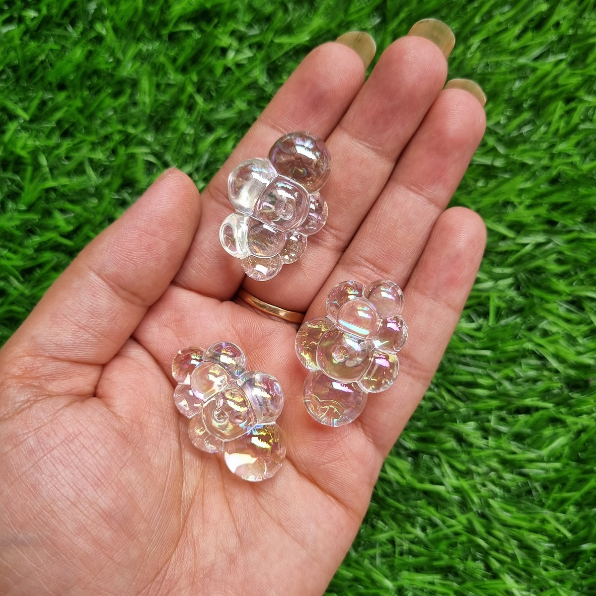 UV Plating Iridescent Transparent Cloud Beads