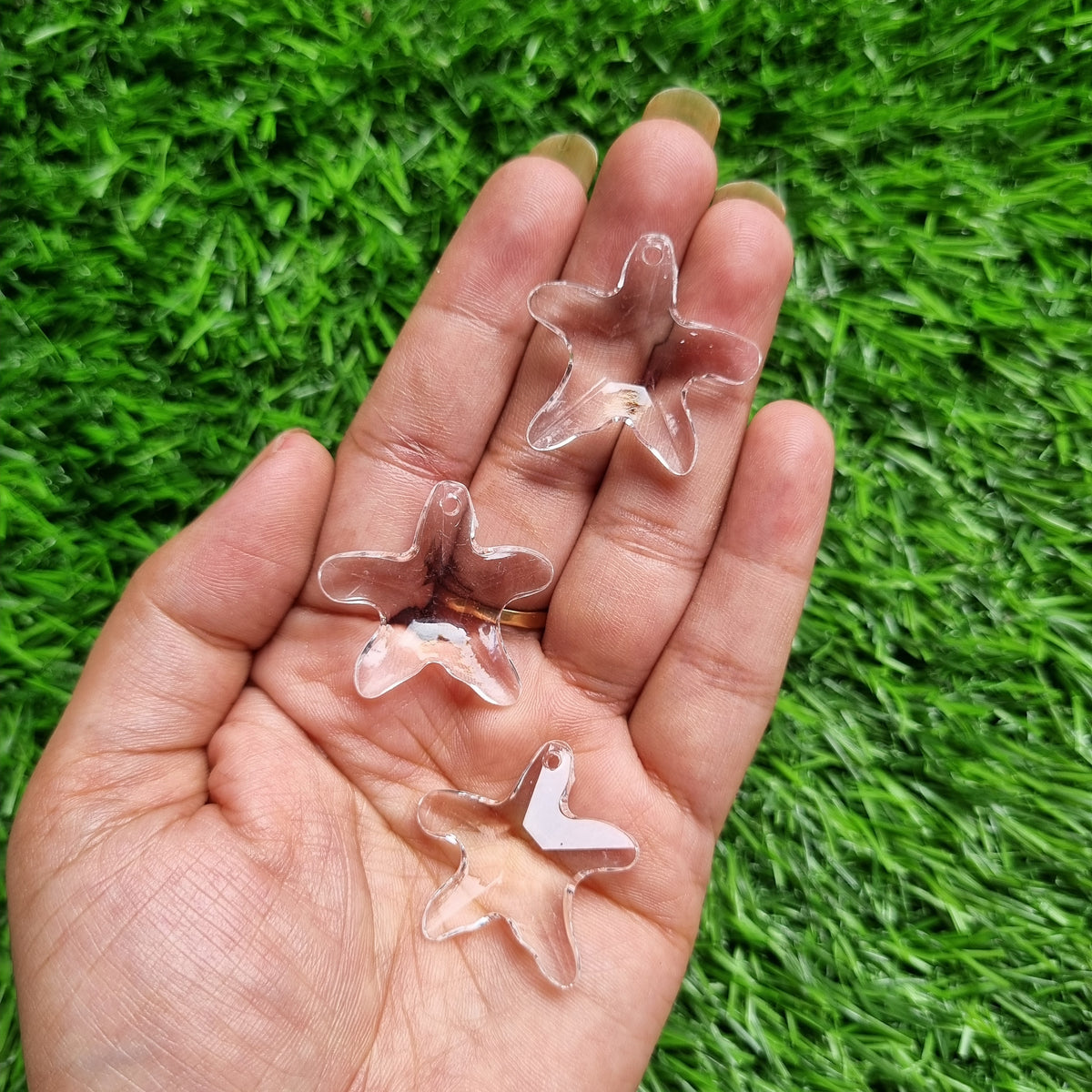 Acrylic Beads - Transparent Starfish Hanging
