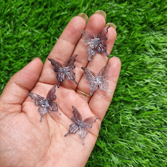 Acrylic Shaded Butterfly Beads - Black