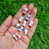 Porcelain Beads - Printed Cylindrical