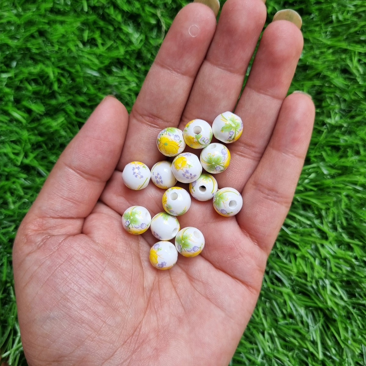 Porcelain Beads - Printed Round 10mm