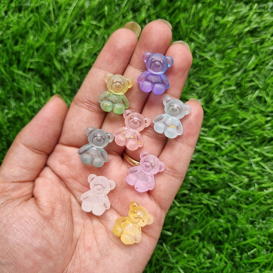 Acrylic Golden Foiled Teddy Beads