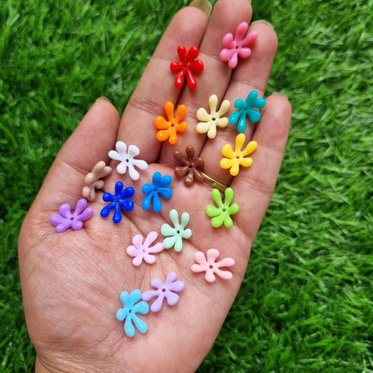 Acrylic Opaque colored Flower Caps Beads