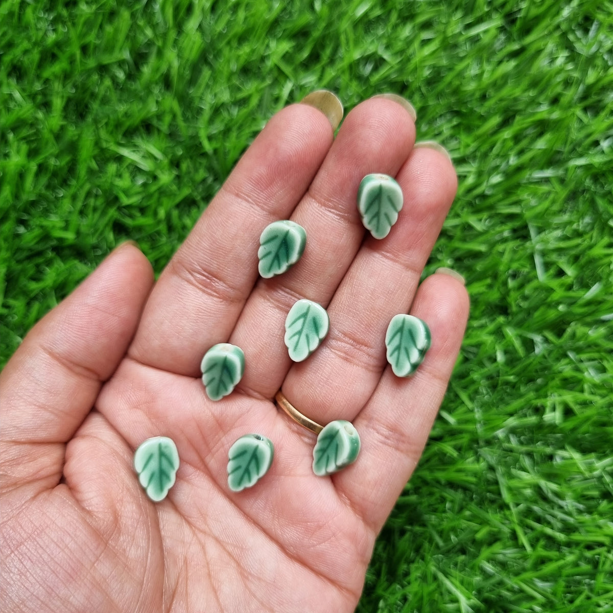 Porcelain Beads - Leaves
