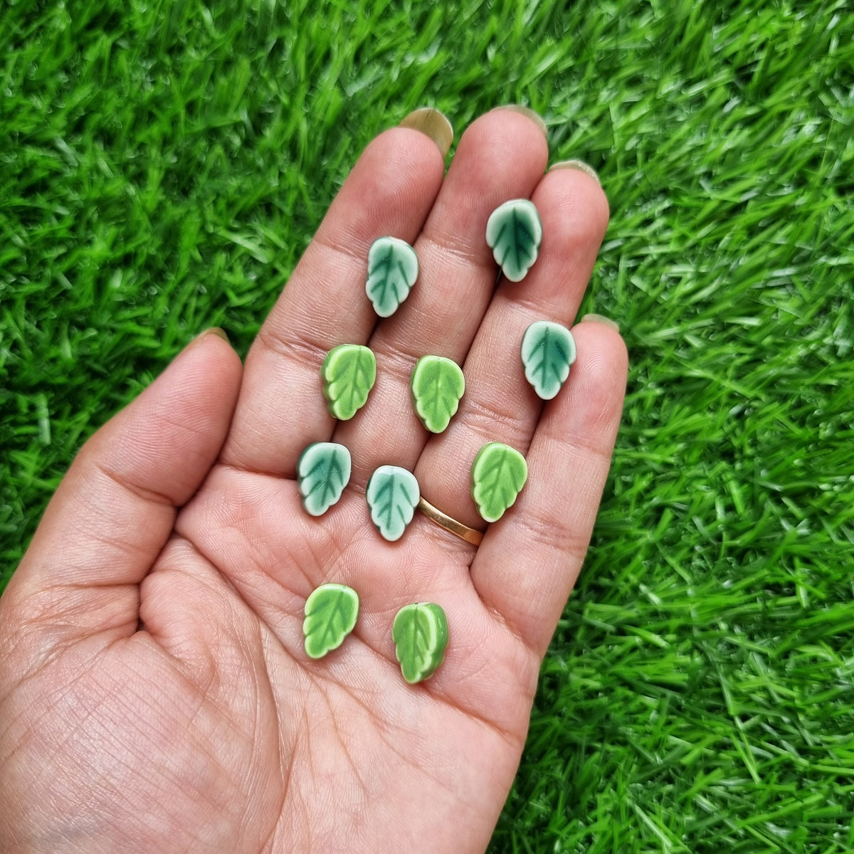 Porcelain Beads - Leaves