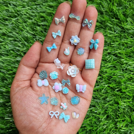 Resin Cabochons - Tiny Skyblue Mix