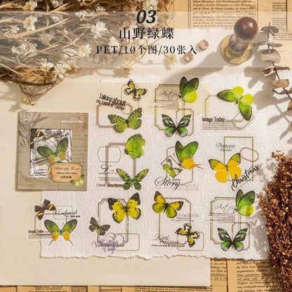 Butterfly Forest Series PET stickers