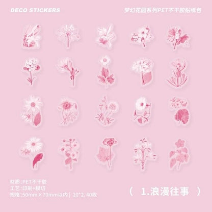 Fantasy Garden PET Stickers (40 pcs) size - 70-50mm