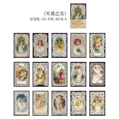 White Mist Lace Series (45 sheets) | Size - 70-110mm
