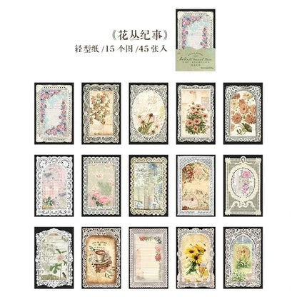 White Mist Lace Series (45 sheets) | Size - 70-110mm